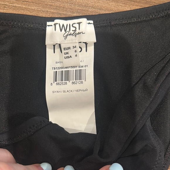 Black Bikini Bottom with Beaded Detail - Picture 3 of 3